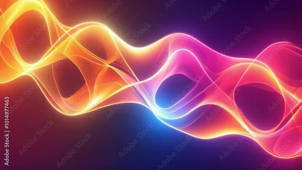 Aufkleber glowing abstract lines in a dynamic blue and purple background create a vibrant, futuristic pattern 
