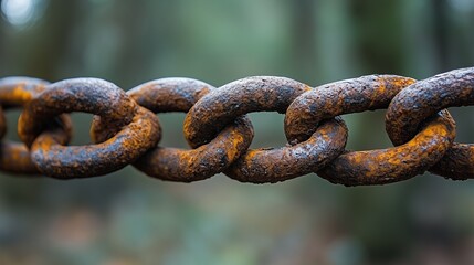 Fototapeta premium Close-up of a rusty metal chain, weathered and textured