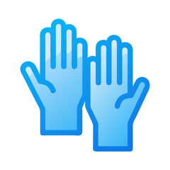 Obraz premium Medical gloves icon in blue vector, safety and hygiene representation.