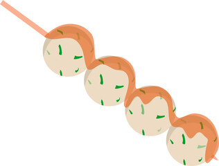 Cilok Indonesian food Illustration. Iftar food. Takjil. Indonesian street food.