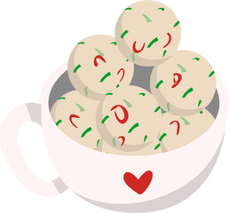 Cilok Indonesian food Illustration. Iftar food. Takjil. Indonesian street food.