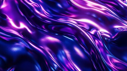 Obraz premium Captivating Cosmic Ripples: Mesmerizing Waves of Vibrant Violet and Indigo