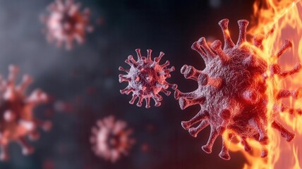 Virus particles crashing against a glowing firewall, symbolizing protection from malware and phishing attacks