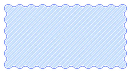 青色の斜めストライプ模様の波型フレーム　16：9