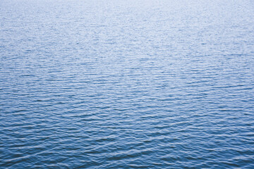 Blue water surface in the evening