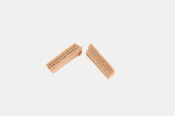 A stack of wafers with a white background