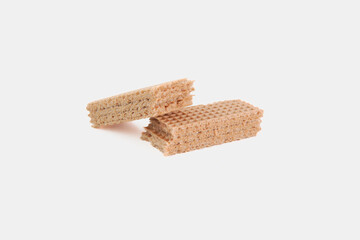 A stack of wafers with a white background