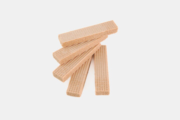 A stack of wafers with a white background