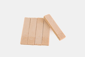 A stack of wafers with a white background