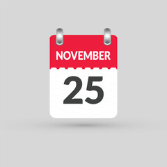Fototapeta premium November 25 calendar Date, Month icon