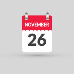 November 26 calendar Date, Month icon