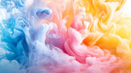 Fototapeta premium Vibrant Colorful Smoke Explosion in Swirling Abstract Art