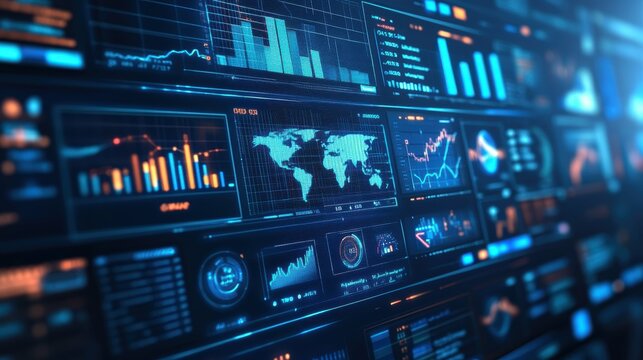 Advanced SEO and SEM techniques with detailed analytics and modern graphics, on a sleek blue background