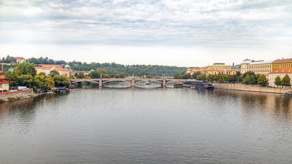 Jiraskuv Most is a road arch bridge across the Vltava River in Prague, Czech Republic