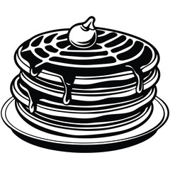 Pancake Stack Vector silhouette.