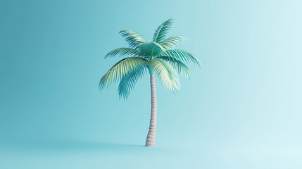 Obraz premium Coconut tree on the beach with blue sky