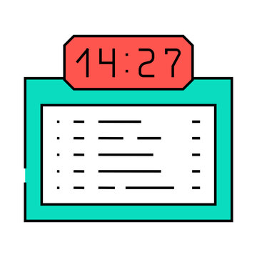 recommend clip art: schedule information line icon vector. schedule information sign. isolated symbol illustration