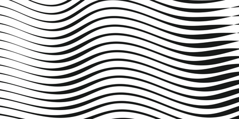 Vector Illustration of the pattern of black wave lines on white background.