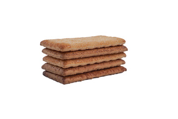 Pile of hollow crackers isolated white background