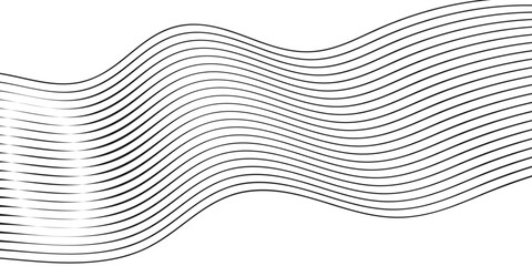Vector Illustration of the pattern of black wave lines on white background.