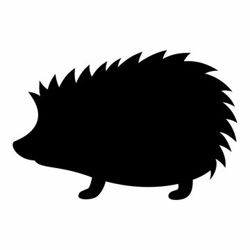 recommend clip art: Hedgehog animal silhouette. Flat image