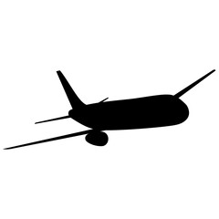 Airplane icon silhouette. Vector image