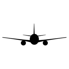 Airplane icon silhouette. Vector image