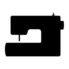Sewing machine icon silhouette. Vector image