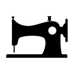 Sewing machine icon silhouette. Vector image