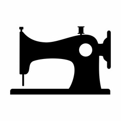 Sewing machine icon silhouette. Flat image