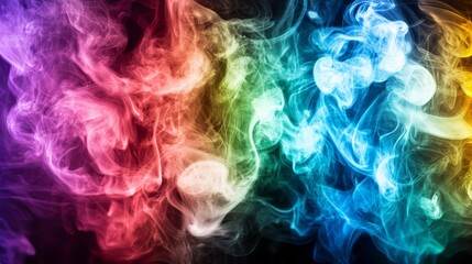 Fototapeta premium Vibrant Smoke Swirls in a Rainbow of Colors