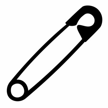 recommend clip art: Safety pin icon silhouette. Flat image