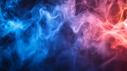 Fototapeta premium Colorful Smoke Swirls in Vibrant Blue, Pink and Orange Hues