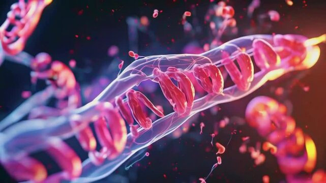 A 3D animation chromosomes duplicating X-shaped structures, DNA coiling. genetic information compacting cell prepares for division, 4k High-Quality background Animation Video