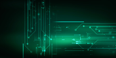 2d illustration Abstract futuristic electronic circuit technology background