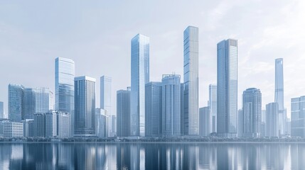 Fototapeta premium photography of modern panaromic skyline cityscape building 