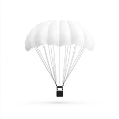 White Parachute Falling from the Sky