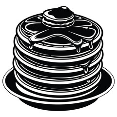 Pancake Stack Vector silhouette.