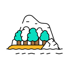 island ocean summer vacation line icon vector. island ocean summer vacation sign. isolated symbol illustration