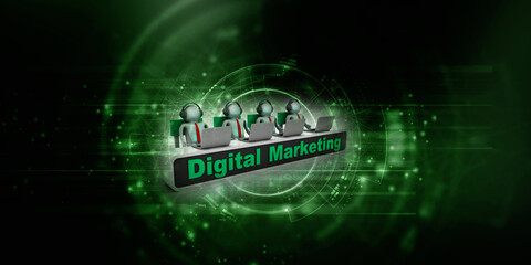3D Digital Abstract digital marketing background