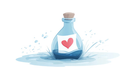 Obraz premium Bottle of love with red heart.