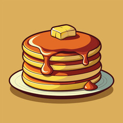 Pancake Stack Vector illustration.