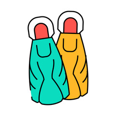 flippers for diving line icon vector. flippers for diving sign. isolated symbol illustration