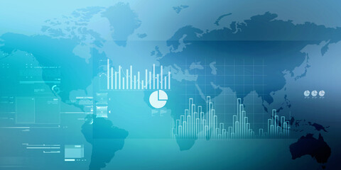 Fototapeta premium 2d illustration Stock market online business concept. business Graph 