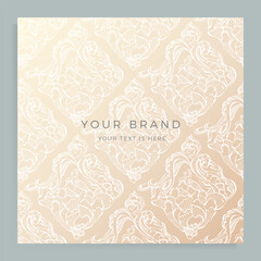 Cover design for menu, wedding invitation, booklet, portfolio, catalog. Elegant template with an original handmade floral pattern.