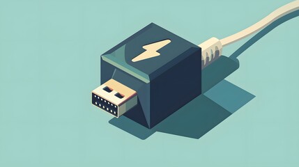 Fototapeta premium Simple vector art of travel adapter