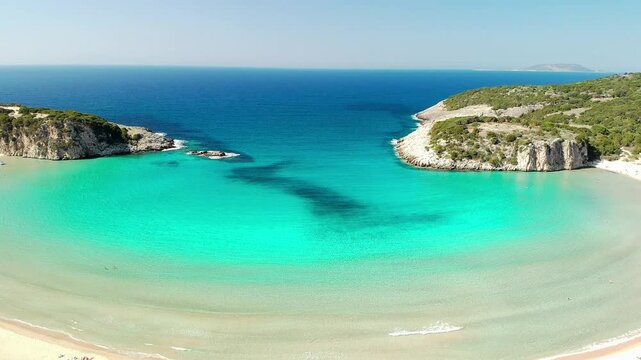 Voidokilia beach near Pylos town in Messinia, Greece