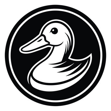 recommend clip art: Silhouette Mallard vector line art logo design templates