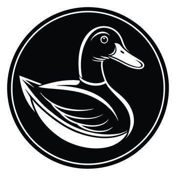 recommend clip art: Silhouette Mallard vector line art logo design templates