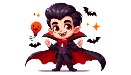 Vampire Smiles Cartoon Style Character